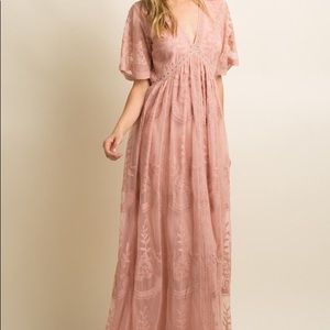 Muave Boutique Mesh Overlay Dress